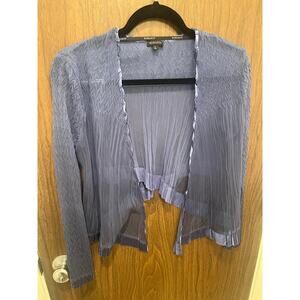 Komarov Blue Long Sleeve Open Cardigan, Size L